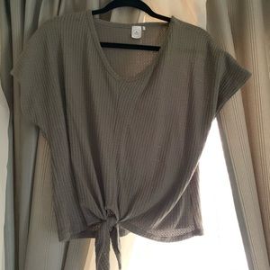 Green Blouse with Tied Bottom